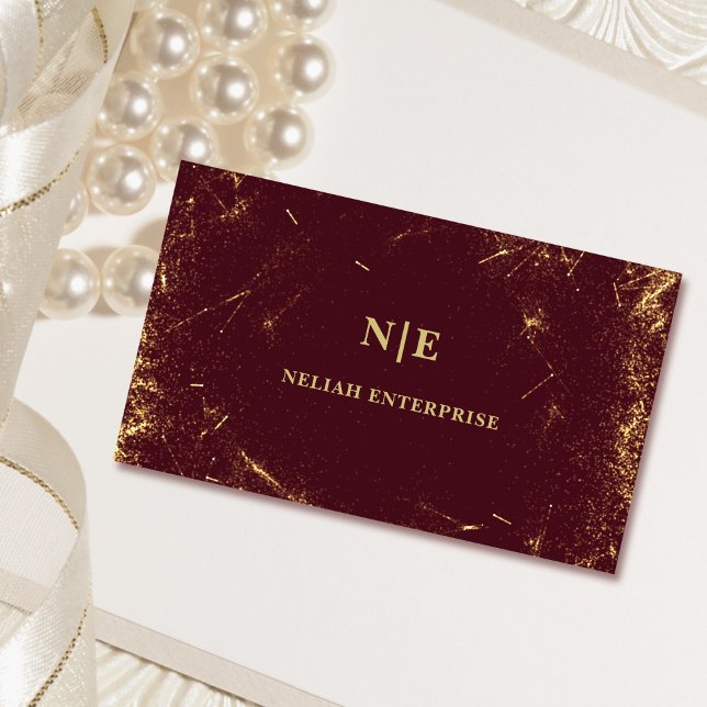 burgundy and gold sparkly unique Business Card (Creator Uploaded)