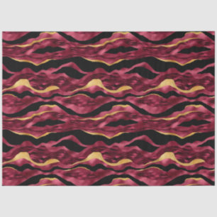 Burgundy and Gold Tiger Series Design 1 Tissue Paper