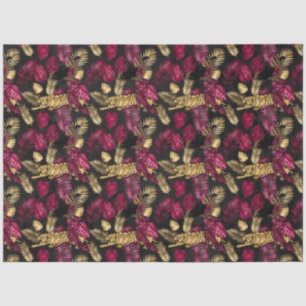 Burgundy and Gold Tiger Series Design 9 Tissue Paper