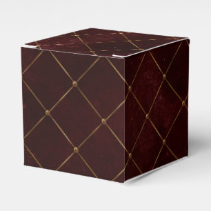 Burgundy and Gold Vintage Luxury Lattice Favour Box