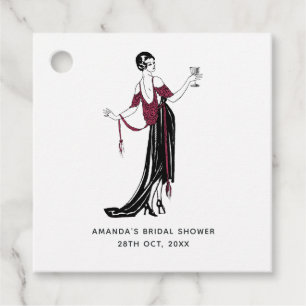 Burgundy and Gold Vintage Wine themed Favour Tags