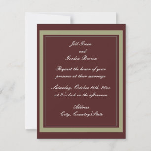 Burgundy and Gold Wedding Invitation