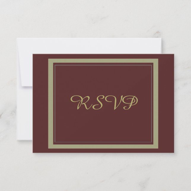Burgundy and Gold Wedding RSVP (Front)