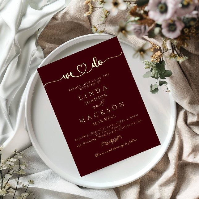 Burgundy And gold Wedding We do  (Creator Uploaded)