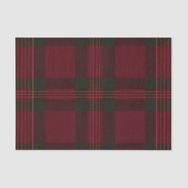 Burgundy and Green Plaid Tissue Paper (Front)