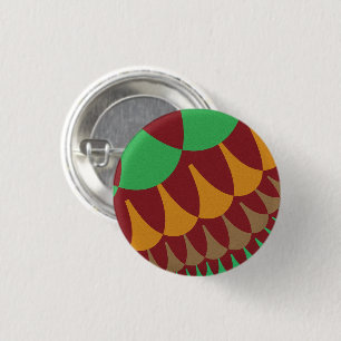 Burgundy and Green Scales 3 Cm Round Badge