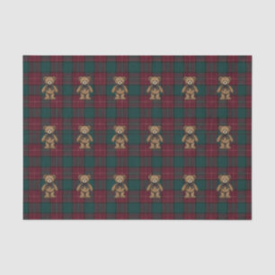Burgundy and Green Teddy Tartan Tissue Paper