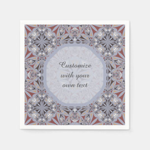 Burgundy and Grey Elegant Custom Text Napkin