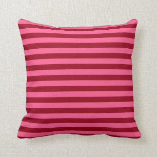Burgundy and Hot Pink Stripes Cushion
