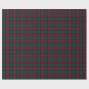 Burgundy and Hunter Green Tartan Wrapping Paper