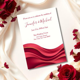 Burgundy and Ivory Wedding Invitation