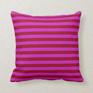 Burgundy and Magenta Stripes Cushion