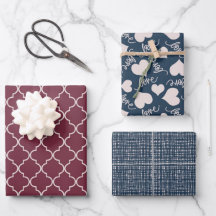 Burgundy and Navy blue Valentine's Patterns