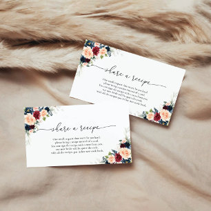 Burgundy and Navy Recipe Request Card