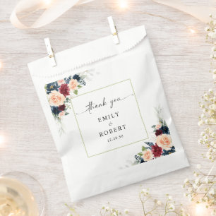 Burgundy and Navy Wedding Ceremony Favour Bag