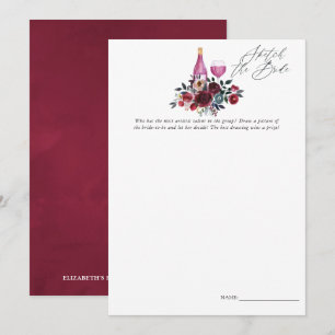 Burgundy and Navy Wine Tasting Bridal Shower Game Invitation