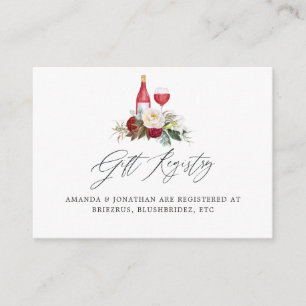 Burgundy and Navy Wine Tasting Bridal Shower Gift Enclosure Card