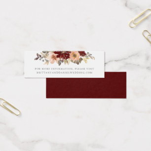 Burgundy and Peach Floral Wedding Website Insert