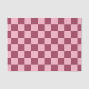 Burgundy and Pink Chequerboard Pattern Tissue Paper