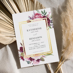 Burgundy and Pink Elegant Floral Wedding