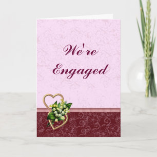 Burgundy and Pink Engagement Announcement