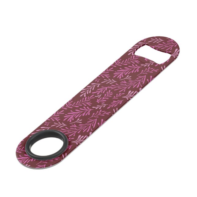 Burgundy and Pink Floral Tropical Leaf Pattern (Front Angled)