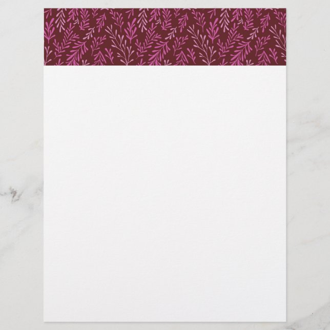 Burgundy and Pink Floral Tropical Leaf Pattern (Front)