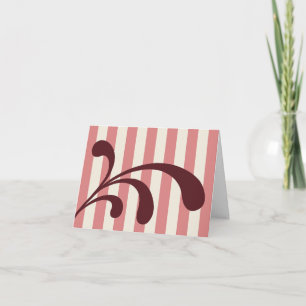Burgundy and Pink Greeting Card with Signature