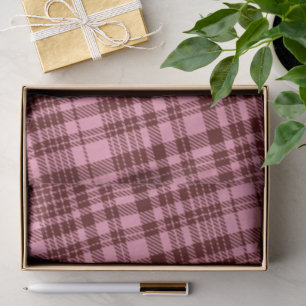 Burgundy and Pink Plaid Tartan Design Tissue Paper
