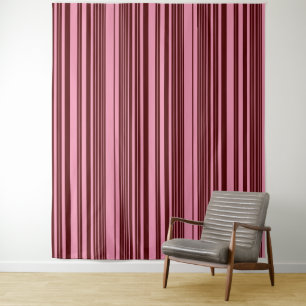 Burgundy and Pink Stripes Pattern Design Tapestry