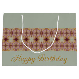 Burgundy And Pink With Teal Large Gift Bag