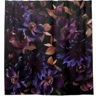 Burgundy And Purple Gothic Midnight Garden Shower Curtain
