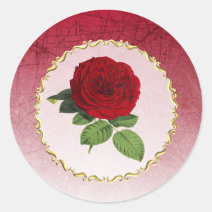 Burgundy and Red Rose Gold Border Stickers