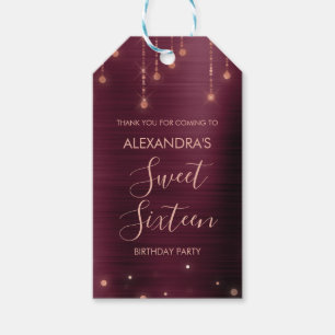 Burgundy and Rose Gold Baby Shower Gift Tags