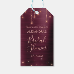 Burgundy and Rose Gold Bridal Shower Gift Tags