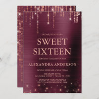 Burgundy and Rose Gold Sweet Sixteen Birthday