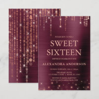 Burgundy and Rose Gold Sweet Sixteen Birthday
