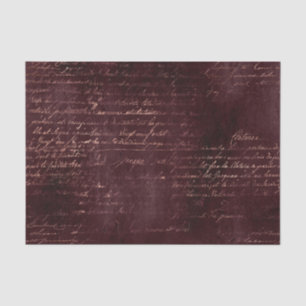 Burgundy and Rose Gold Vintage Calligraphy Tissue Paper