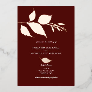 Burgundy and Rose Gold Wedding Invitations