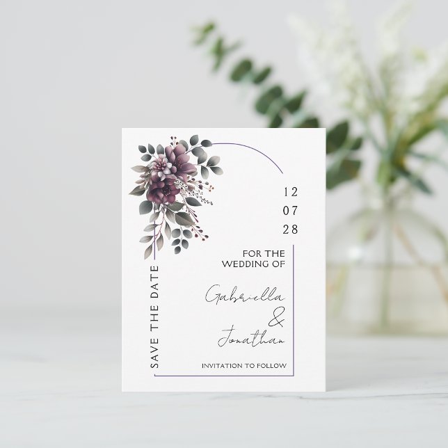 Burgundy and Sage Arch Save the Date | Invitation (Creator Uploaded)