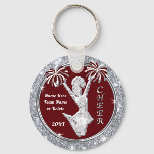 Burgundy and Silver, Cheerleading Gift Ideas Key Ring