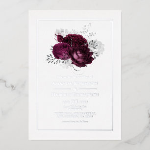 Burgundy and Silver Floral Wedding
