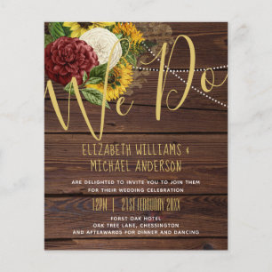 Burgundy and Sunflowers Themed Wedding Budget