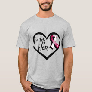 Burgundy and White Awareness Ribbon For My Hero T-Shirt