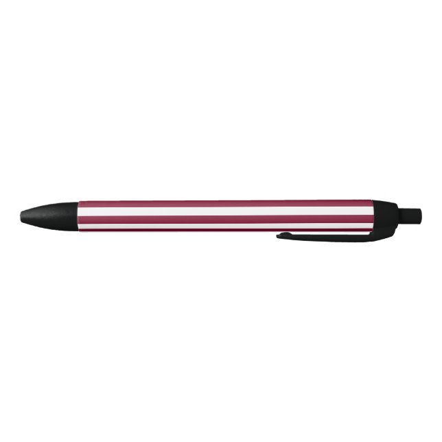 Burgundy and white candy stripes black ink pen (Bottom)