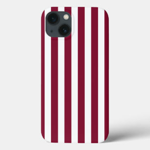 Burgundy and white candy stripes Case-Mate iPhone  iPhone 13 Case