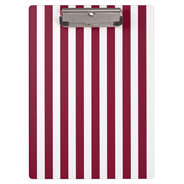 Burgundy and white candy stripes clipboard (Front)