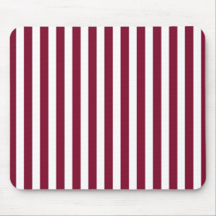 Burgundy and white candy stripes mouse mat