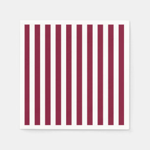 Burgundy and white candy stripes napkin