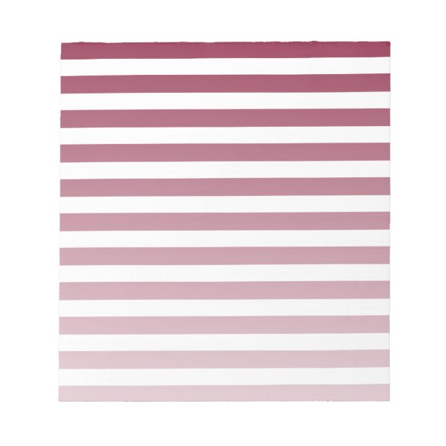 Burgundy and white candy stripes notepad (Front)